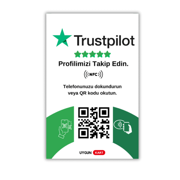 Trustpilot Onaylı NFC ve QR Kodlu Kart | Müşteri Güvenilirliğini Artırın