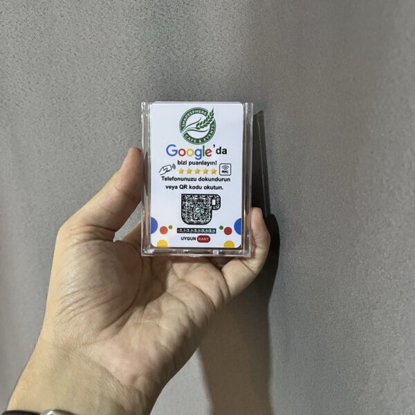 Özel Baskılı Google Yorum Kartı / NFC ve QR Kod Özellikli 5,5 cm * 8,5 cm