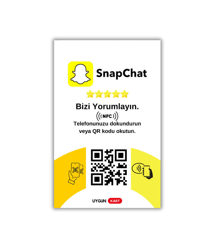 Snapchat NFC ve QR Kodlu Kart | Profilinize Anında Takipçi Kazanın!