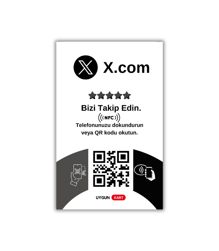 X (Twitter) Destekli NFC Kart | QR Kodlu Sosyal Medya Hızlandırıcı