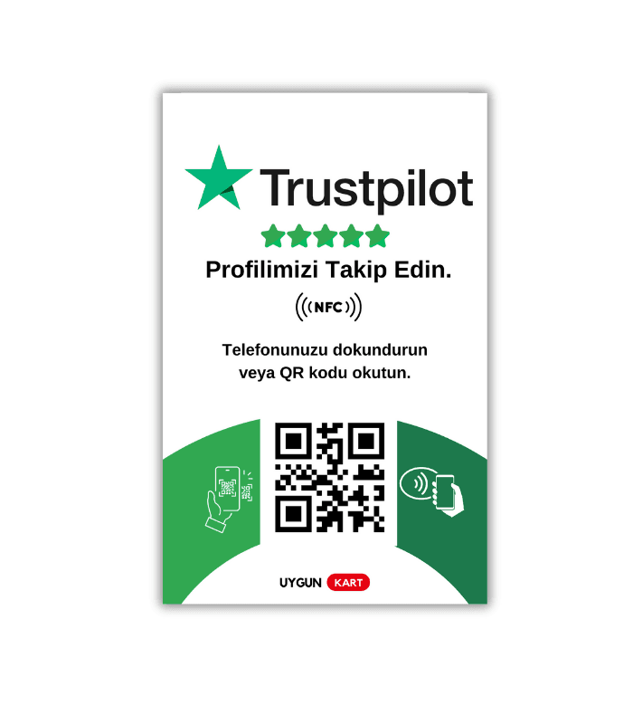 Trustpilot Onaylı NFC ve QR Kodlu Kart | Müşteri Güvenilirliğini Artırın
