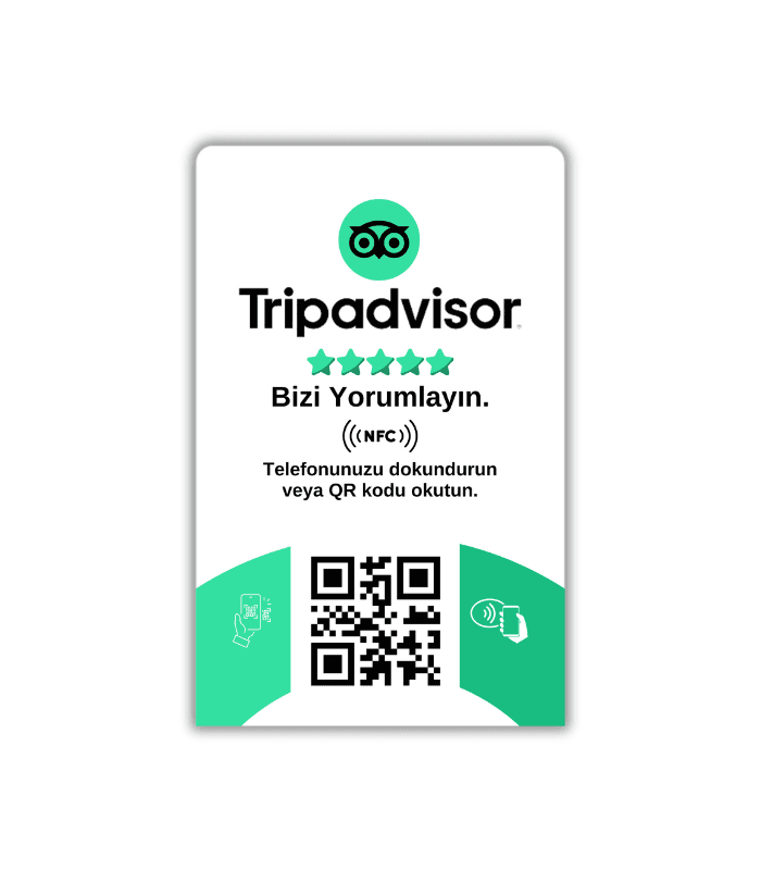 Tripadvisor & Holidaycheck NFC Kartları | QR Kodla Turistik İşletme Çözümü