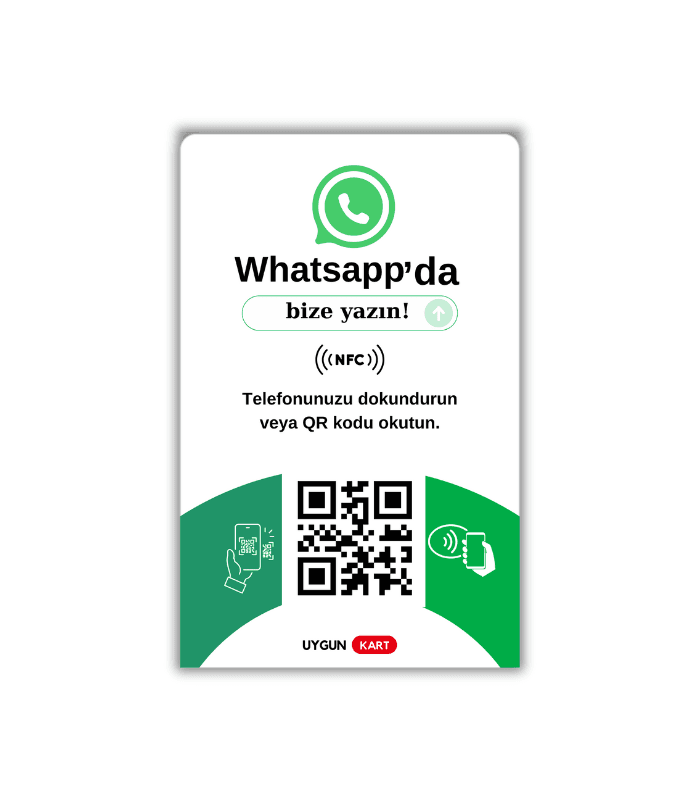 WhatsApp Uyumlu NFC Kart | QR ile Anlık İletişim Çözümü