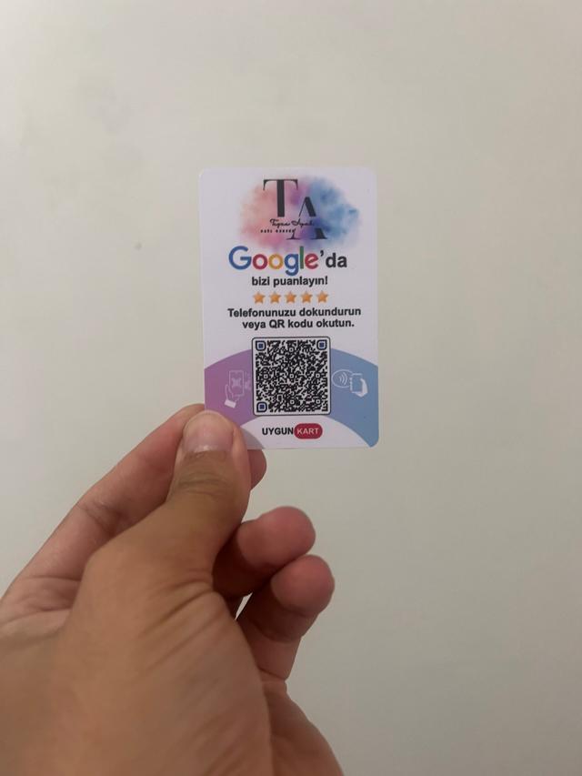 Google yorum NFC ve QR kodlu kart