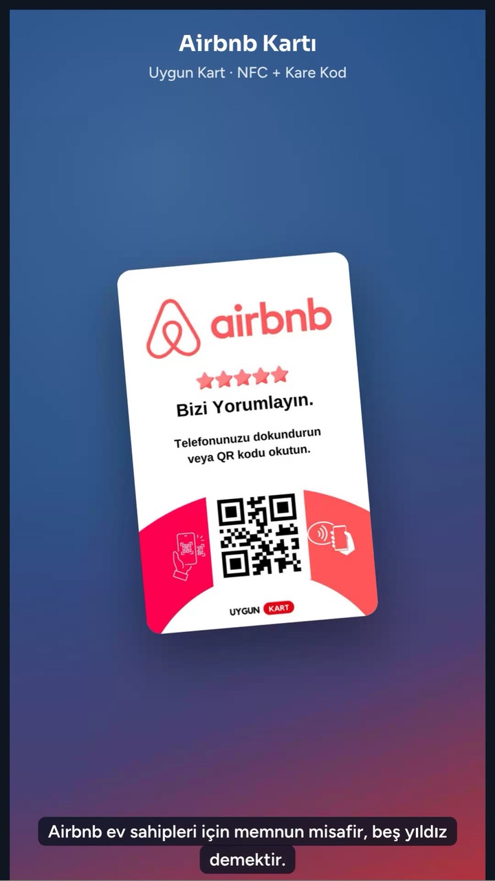 Airbnb Yorum Kartı