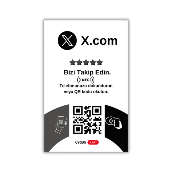 X (Twitter) Destekli NFC Kart | QR Kodlu Sosyal Medya Hızlandırıcı